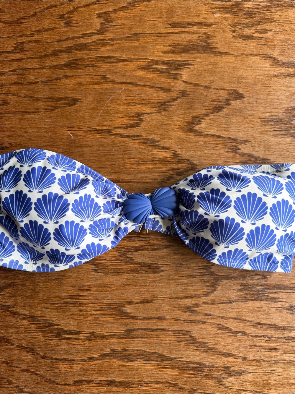 kate spade Blue Shell-Print Strapless Bikini - Picture 3 of 4